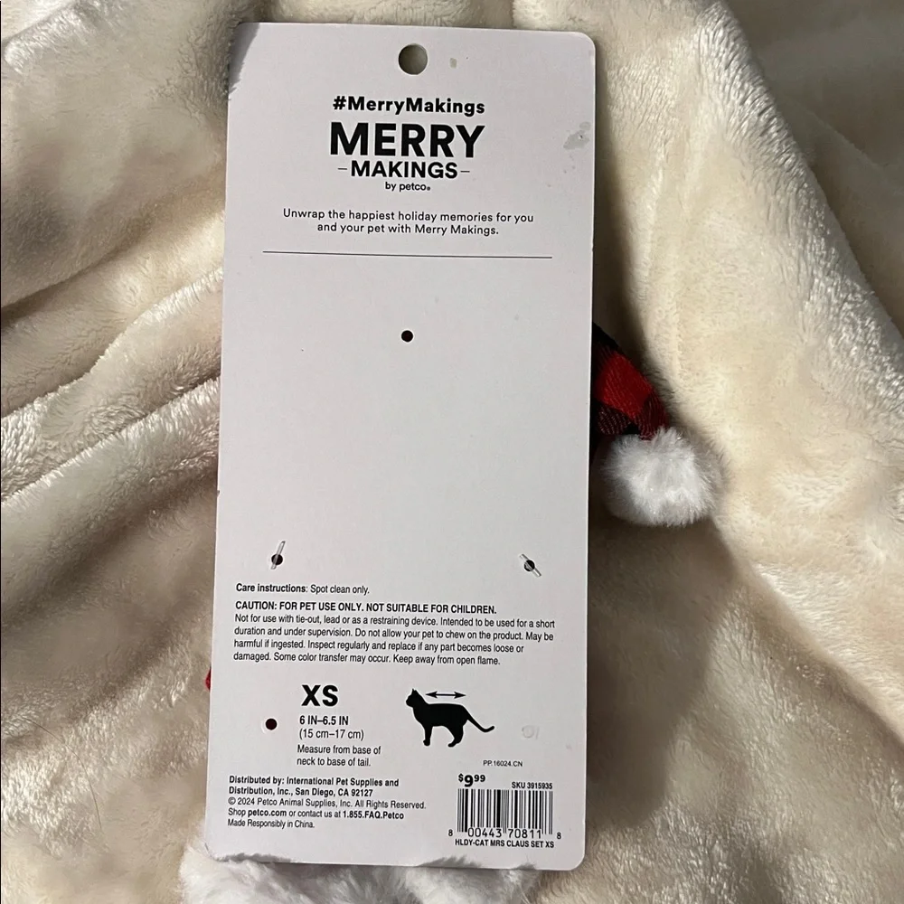 NWT 🐈‍⬛🎄BUNDLE: CHRISTMAS ADJUSTABLE CAT/KITTEN HOLIDAY SANTA HAT/SCARF BOWTIE